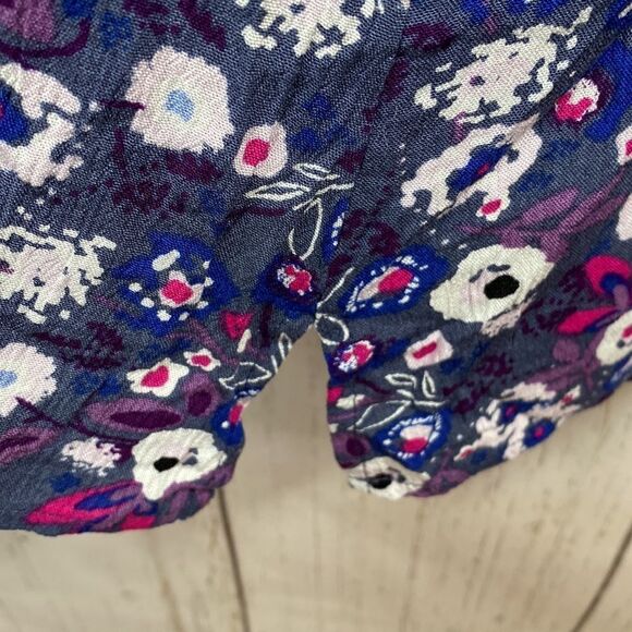 Lane Bryant Womens Floral Boho Peasant Blue Blouse - Picture 12 of 15